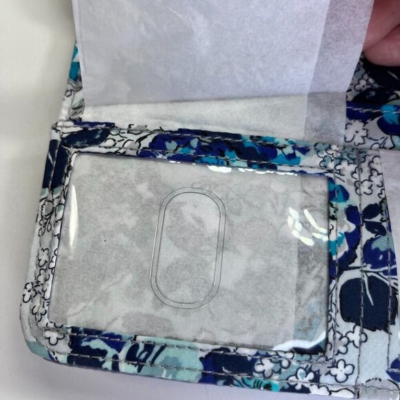 Vera Bradley Women's Performance Nylon Turnlock Wallet  in Gray RFID Protection - Picture 5 of 10